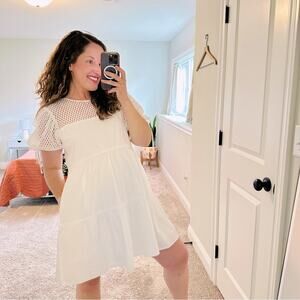 NWT Amanda Uprichard White Crochet Mini Dress Large